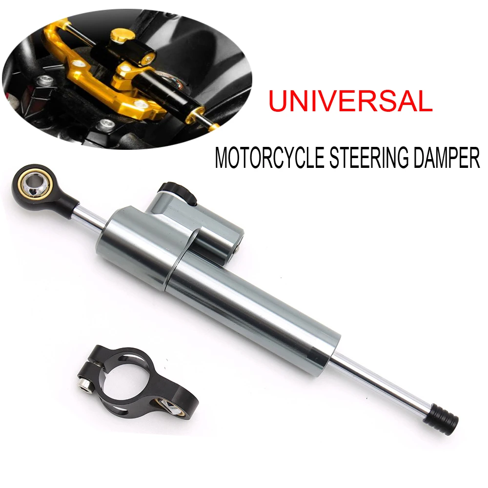 

Universal Motorcycle Adjustable Steering Damper Stabilizer For Yamaha Kawasaki Z300 Z250 Ninja 300R 250R ER6N EX300 Z750 MT09