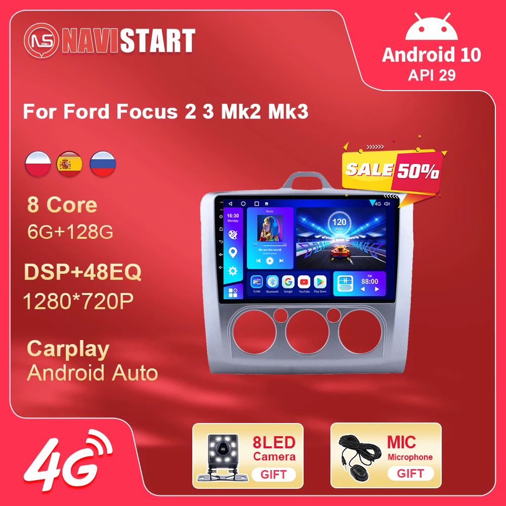 

Автомагнитола NAVISTART на Android для Ford Focus 2 3 Mk2 Mk3 2004-2011, мультимедийный плеер с GPS-навигацией, Авторадио с сенсорным экраном 2DIN