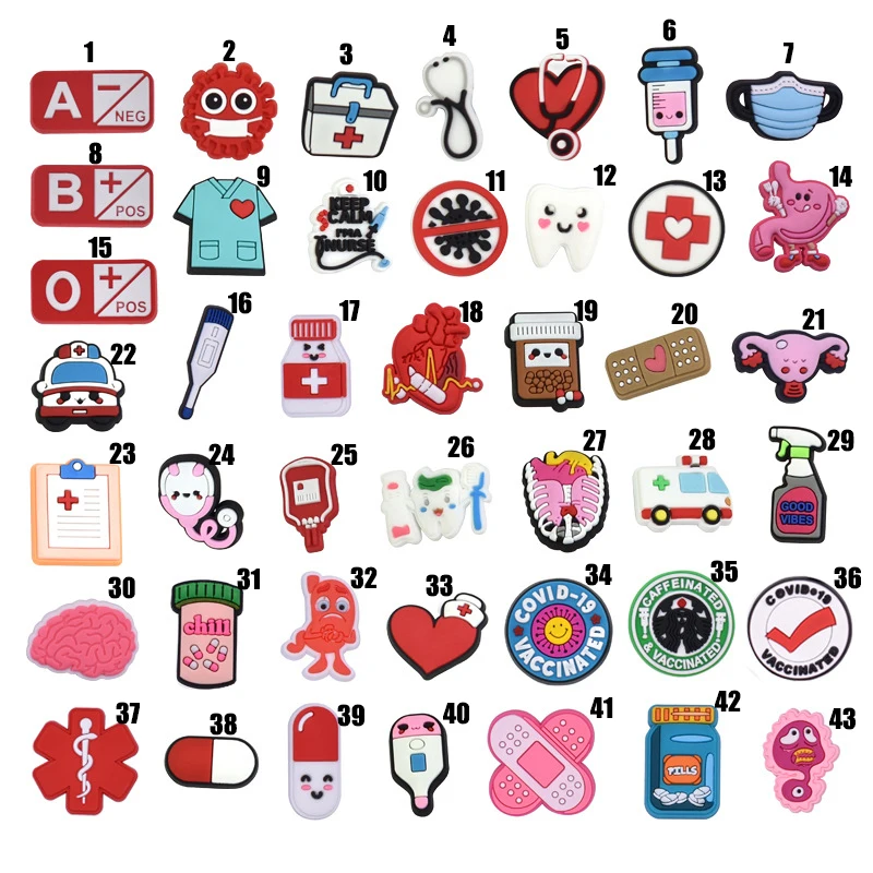 10/ 20/ 30/ 43 Pieces Clogs Charms for Crocs PVC Cartoon Shoe Jibz Decoration Bracelet Kids Gifts Accessories