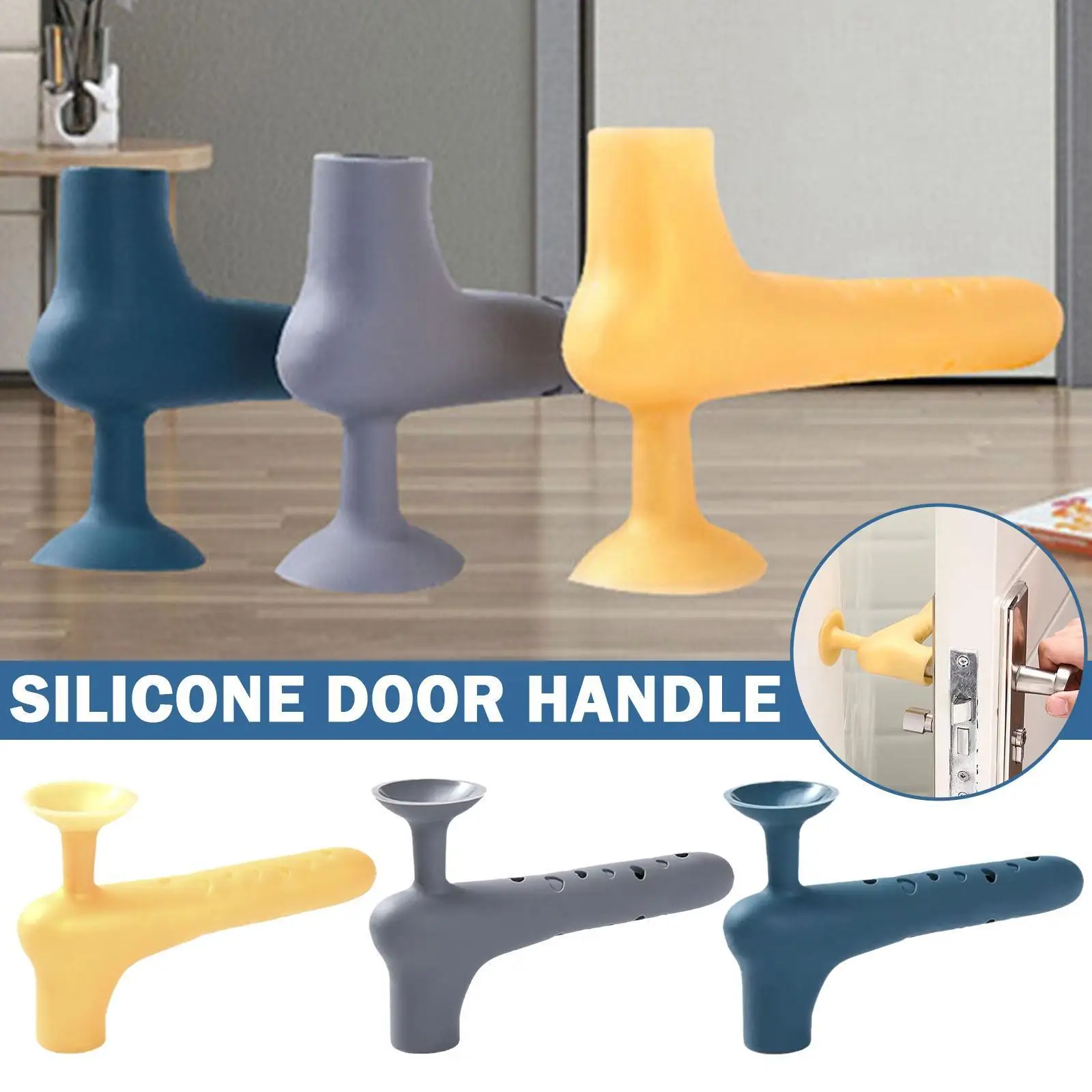

Silicone Door Handle Protective Cover Anti-collision Baby Doorknob Knob Safety Protect Noiseless Suction Cup Cover Door Z6q0