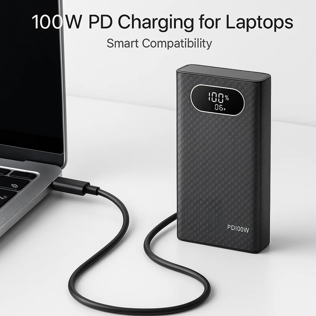 Фото Корпус Power Bank PD100W с зимним улучшением, корпус «сделай сам» с батареей 6 × 2100, PPS/PD3.0/QC3.0 для ноутбука, телефона №2