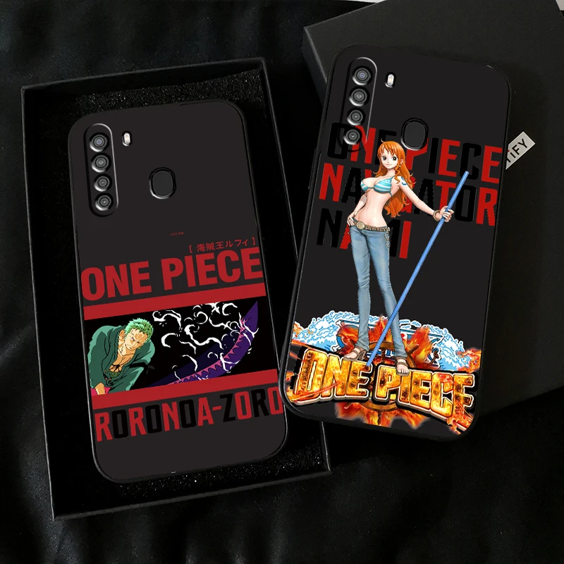 

Japanese Anime ONE PIECE Phone Case For Samsung Galaxy A32 4G 5G A51 4G 5G A71 4G 5G A72 4G 5G Liquid Silicon Funda Black Back