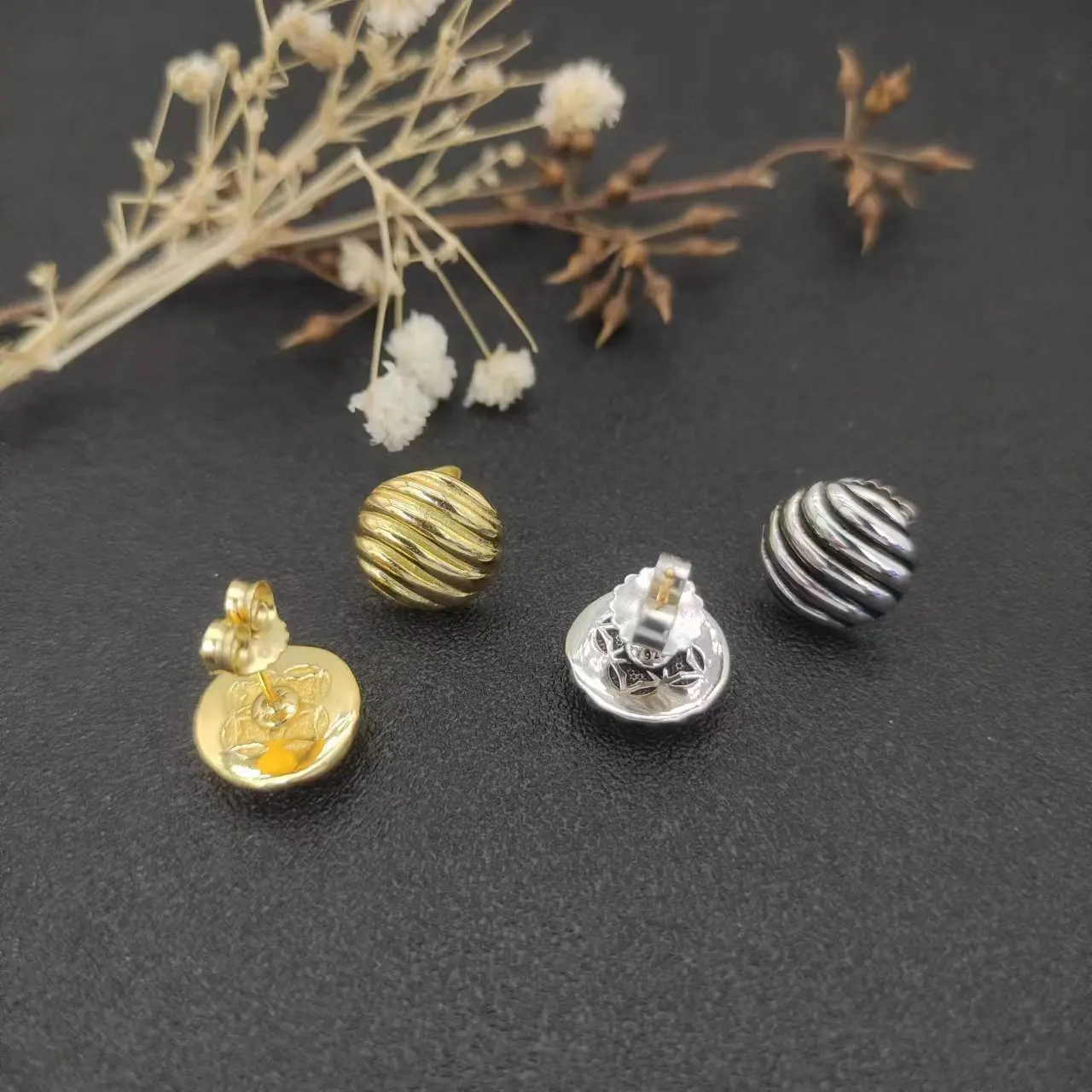 DY David Yurman 14MM Twisted Wire Buckle Bracelet in Sterling Silver with 14K Yellow Plated