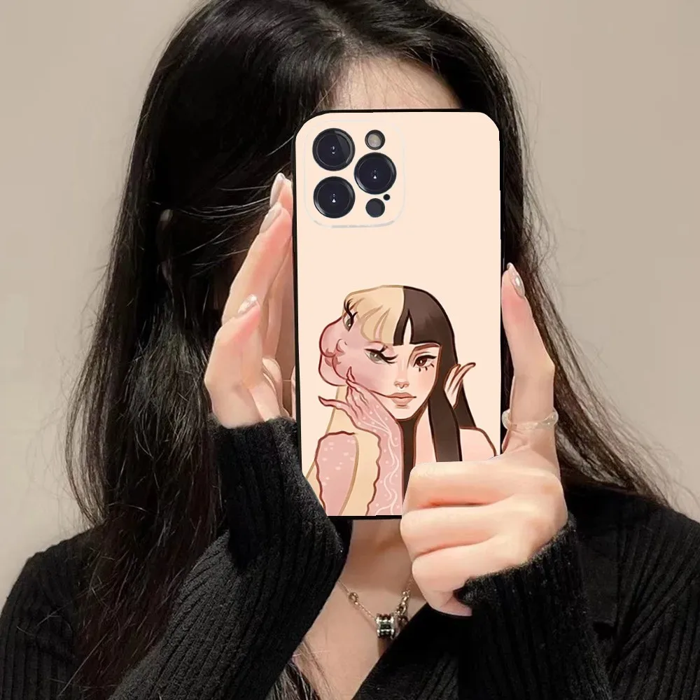 Singer M-Melanie Portals Martinez Phone Case For iPhone 16 15 14 13 12 11 Plus Pro Max XS X XR SE Mini 8 7 Soft Silicone Black