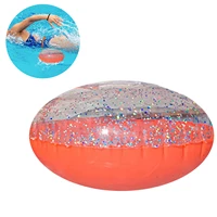 swimming buoy tow float iatable highly visible pvc sequins swimming float dry bag with single adjustable waist belt for