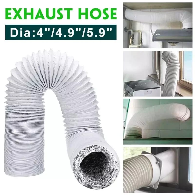 

1.5-8M Aluminum Flexible Portable Air Conditioner Exhaust Hose Kitchen Range Hood Ventilation Duct Vent Tupe Hoses Dia 100mm