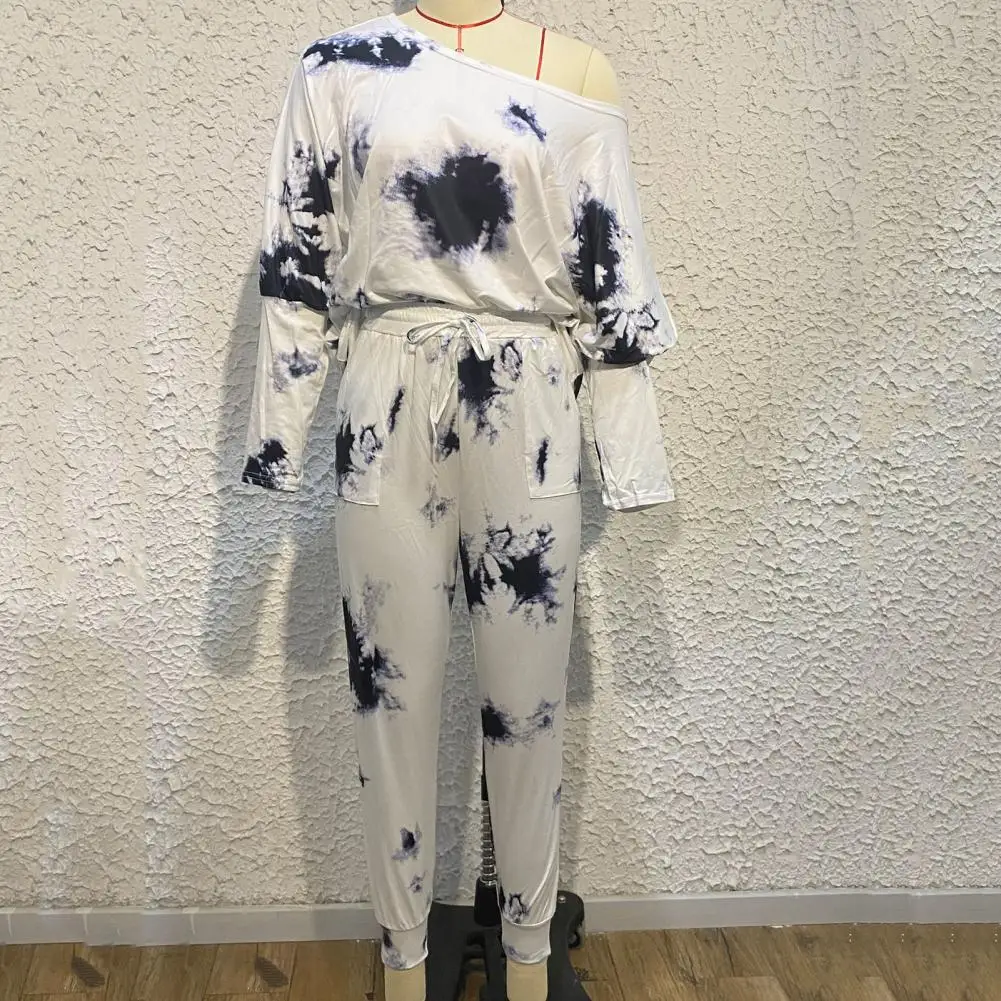 

2 Pcs/Set Trendy Drawstring Crew Neck Autumn Top Pants Suit Autumn Tracksuit Set Sports Warm