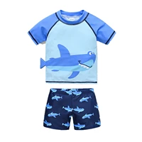 newborn baby toddler boys swimsuit sets 12m 8t fish 2pcs boy swimwear children bathing suit beachwear short sleeve kids boy surf