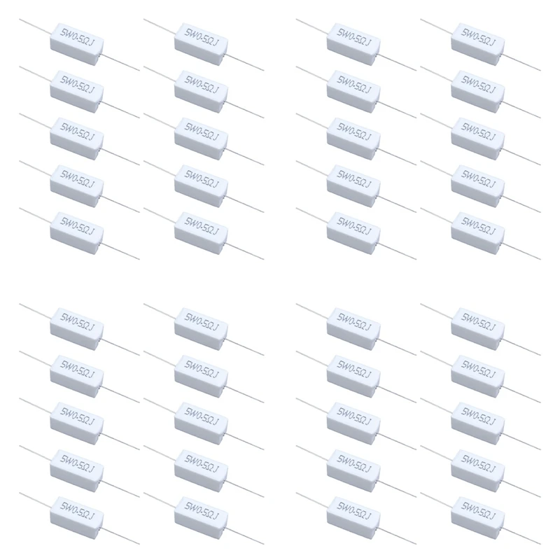 40 шт. осевой свинцовый керамический цементный резистор 0 5 Ом Вт