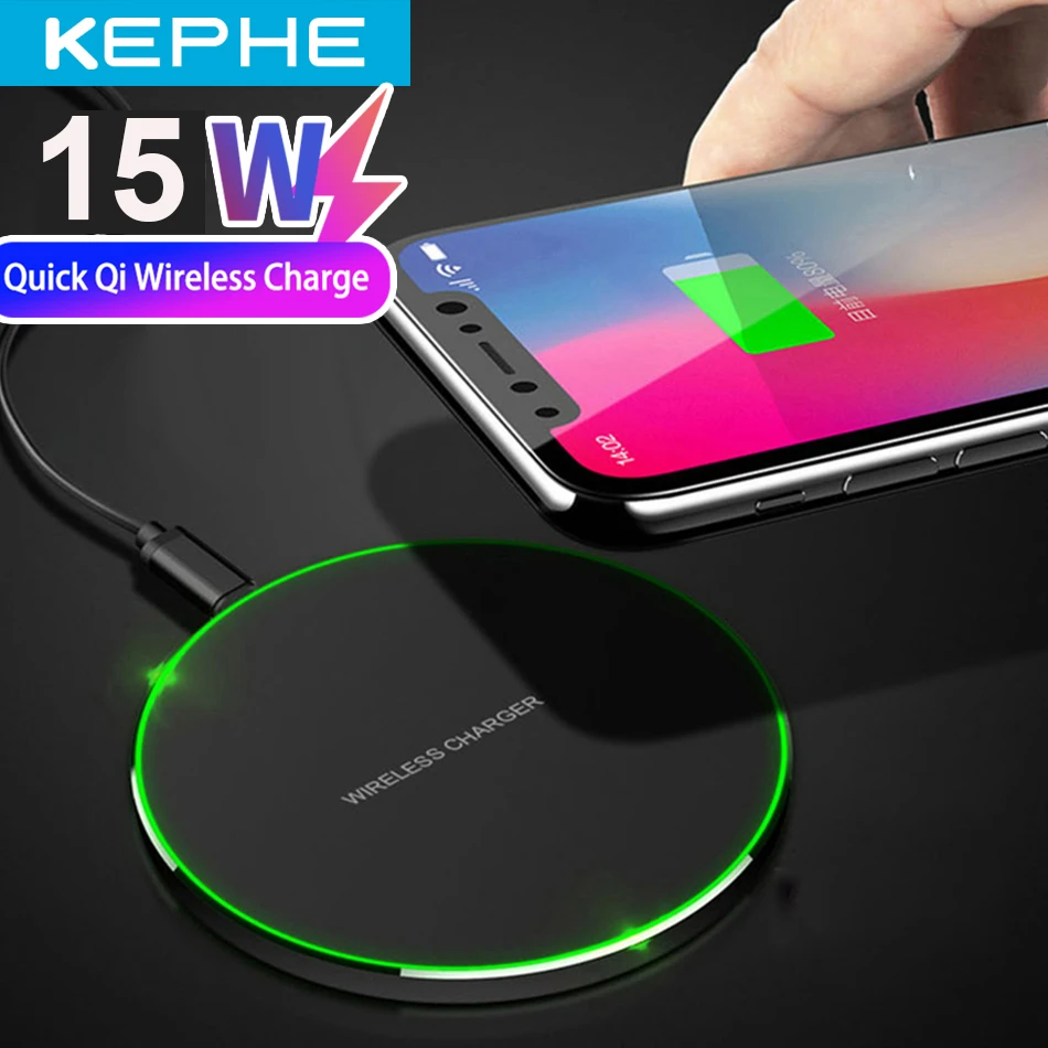 

15W Quick Qi Wireless Charging for Samsung S8 S9 S10 S20 Fast Charging Charger for iPhone 12 8 11 X Xs XR Max Wireless Chargers