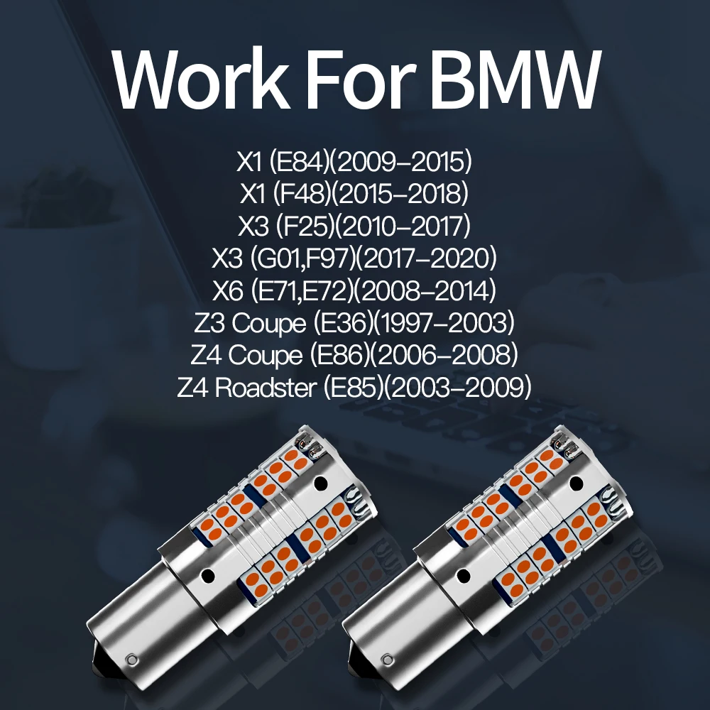 Светодиодная лампа Canbus P21W BA15S 1156 для BMW X1 E84 F48 X3 F25 G01 F97 X6 E71 E72 Z3 Coupe E36 E86 Z4 Roadster E85 2 шт. -