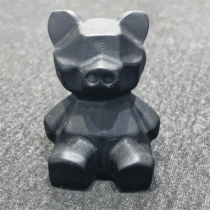 

5 см, натуральный черный обсидиан, Геометрическая лампа, мультяшное животное, милое домашнее украшение, здоровая детская игрушка, подарок, 1 ...