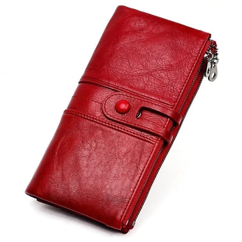 

Men Purses Long Zipper Genuine Leather Women Clutch Bags with Cellphone Holder High Quality Card Holder Wallet Ladies Coin Purse