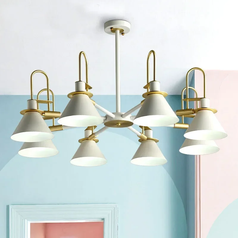 Красочный потолочный кулон современное светодиодное освещение E27 скандинавская