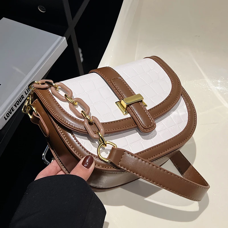 

Сумка контрастных цветов, новинка сезона осень-зима 2022, женская сумка-мессенджер, сумка на плечо, сумка для подмышек, седельная сумка