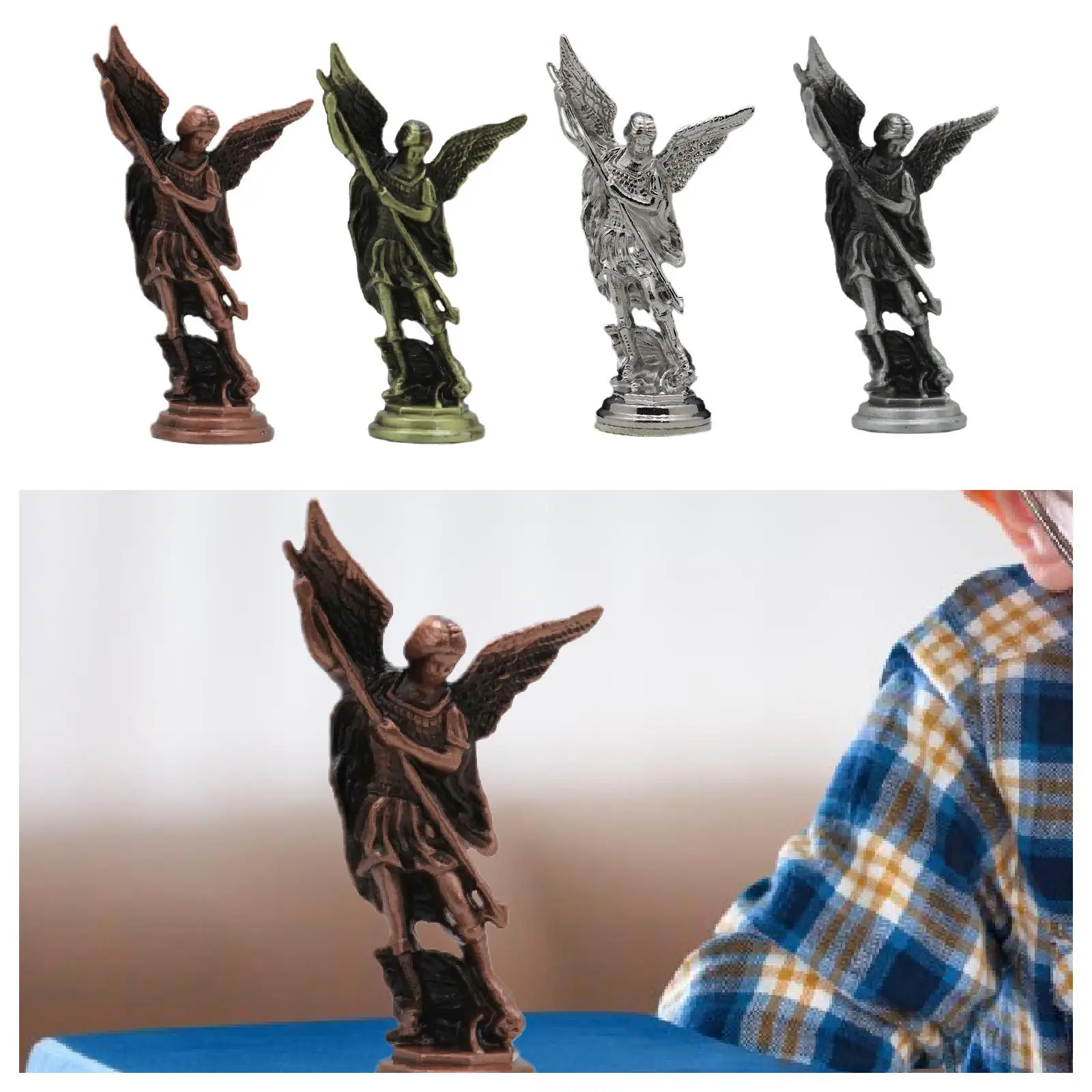 Статуэтка Святого ангела Михаила металлическая статуя винтажные металлические