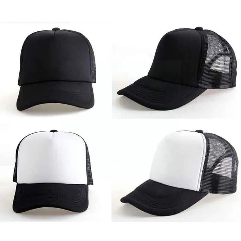 Baseball 58-60cm Adjustable Black White Cotton Mesh Baseball Women Hip Hats Custom Logo Hat Dad Men Unisex Caps Hop D9P0