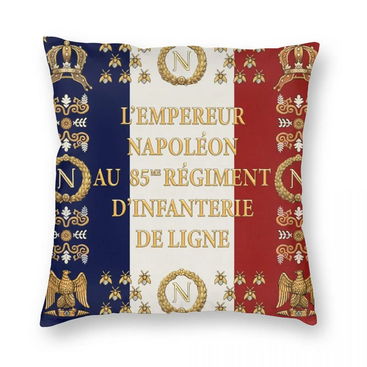 

Napoleonic French 85th Regimental Flag Pillowcase Soft Polyester Cushion Cover Decoration Throw Pillow Case Cover Home 40X40cm
