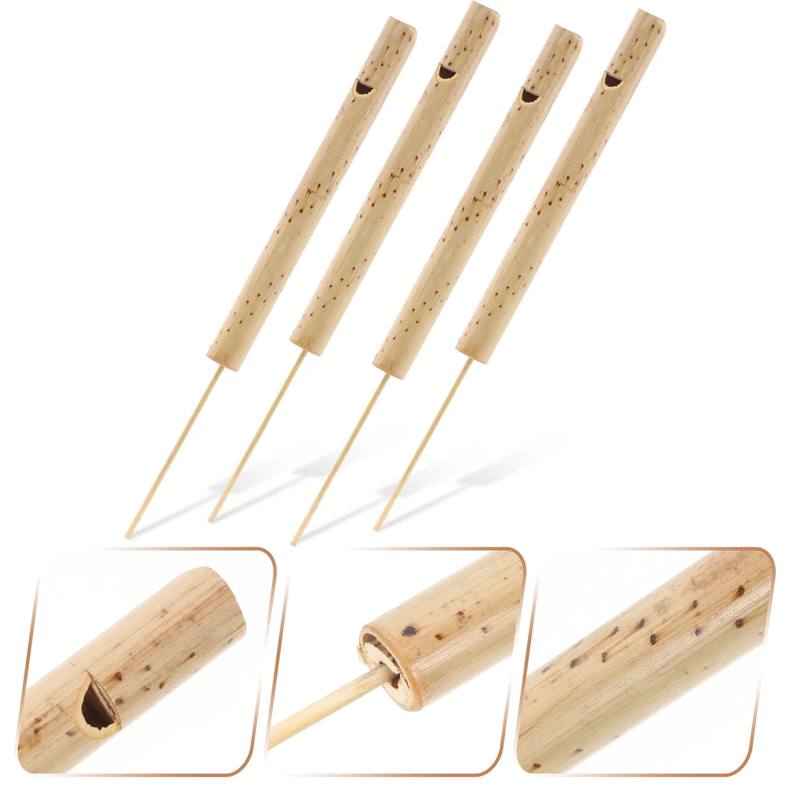 

4 Pcs Bamboo Flute Bird Whistle Survival Kids Music Toy Bulk Blower Playing Birdcall Child