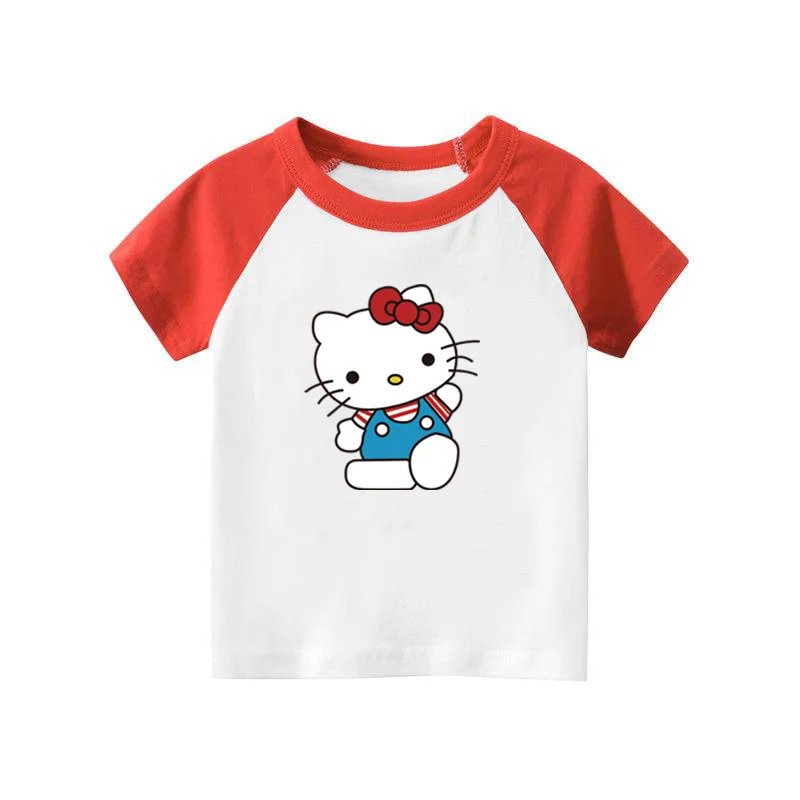 Термонаклейки Hello Kitty детские термоклейкие аппликации в полоску