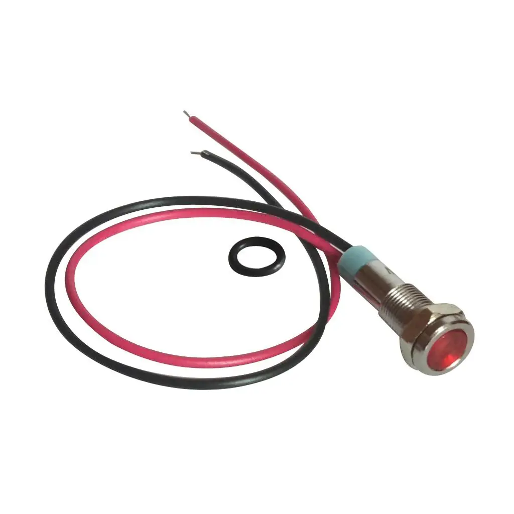 

6mm Prewired Waterproof Panel Indicator Metal LED Light 6V Car Bulbs