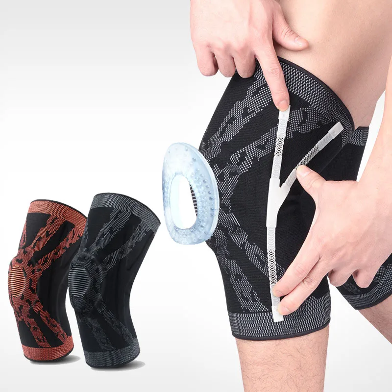 

1 PCS Knee Patella Protector Brace Silicone Spring Basketball Running Compression Knee Sleeve Support Pad Sports Brace Kneepads