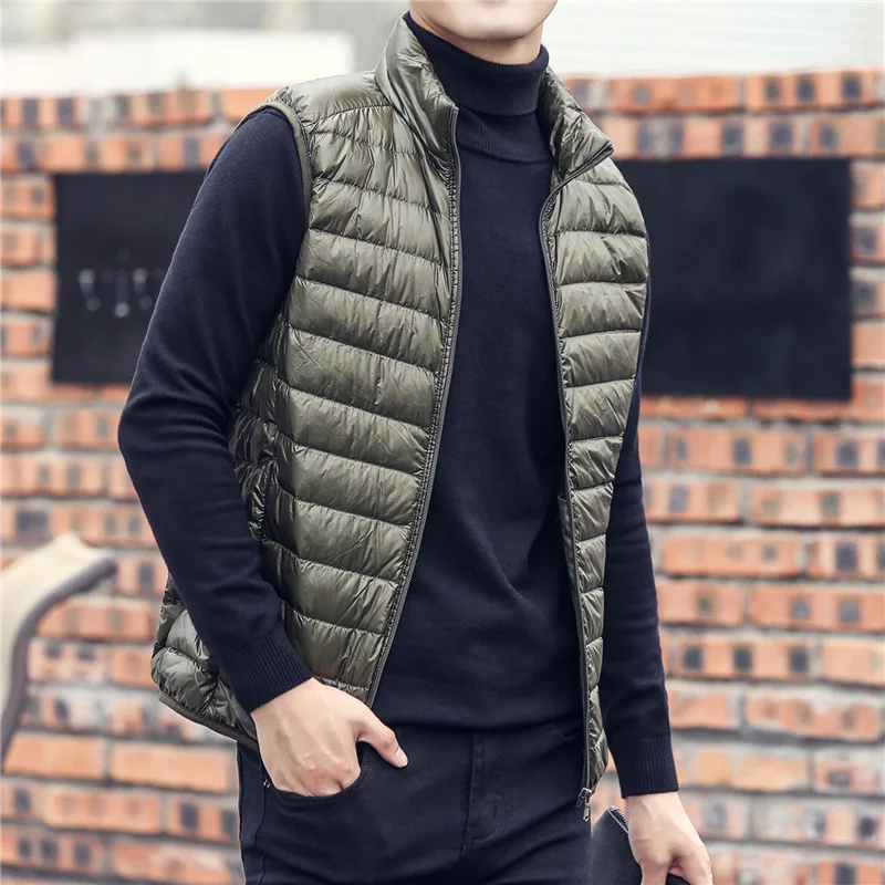 Fashion Brand Men Down Vest Coats New Winter Casual Sleeveless Lightweight Down Duck Vest Coats Male coat men 2022 men vests