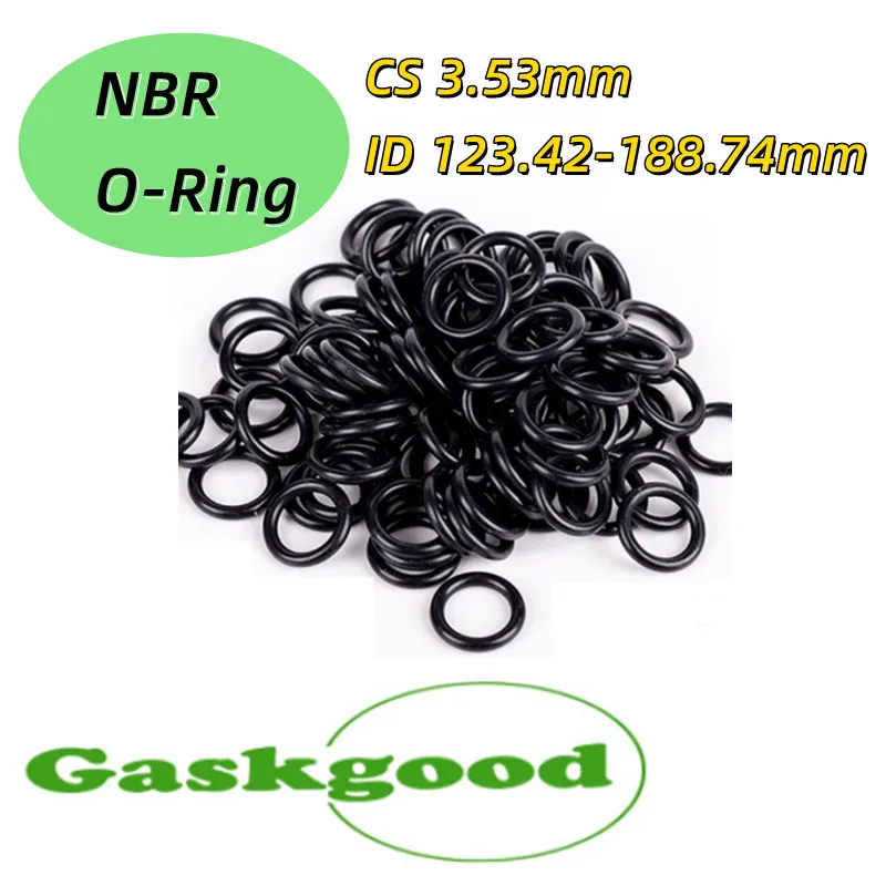 

1Pcs Black O Ring Gasket CS 3.53mm ID 123.42-188.74 mm NBR Automobile Nitrile Rubber Round O Type Corrosion Oil Resistant Seal