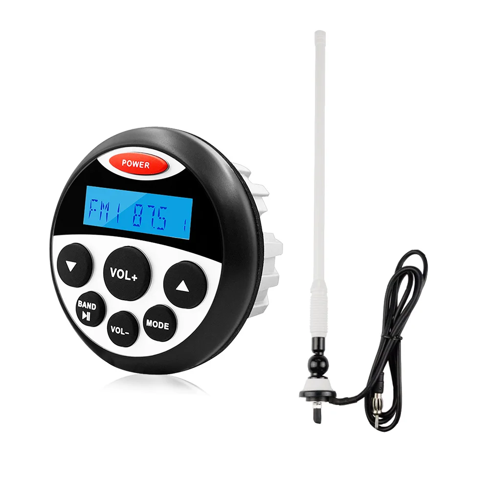 

Marine Radio Waterproof Stereo Motorcycle Audio Car MP3 Player Radio Antenna FM AM For Yacht ATV UTV Tractor