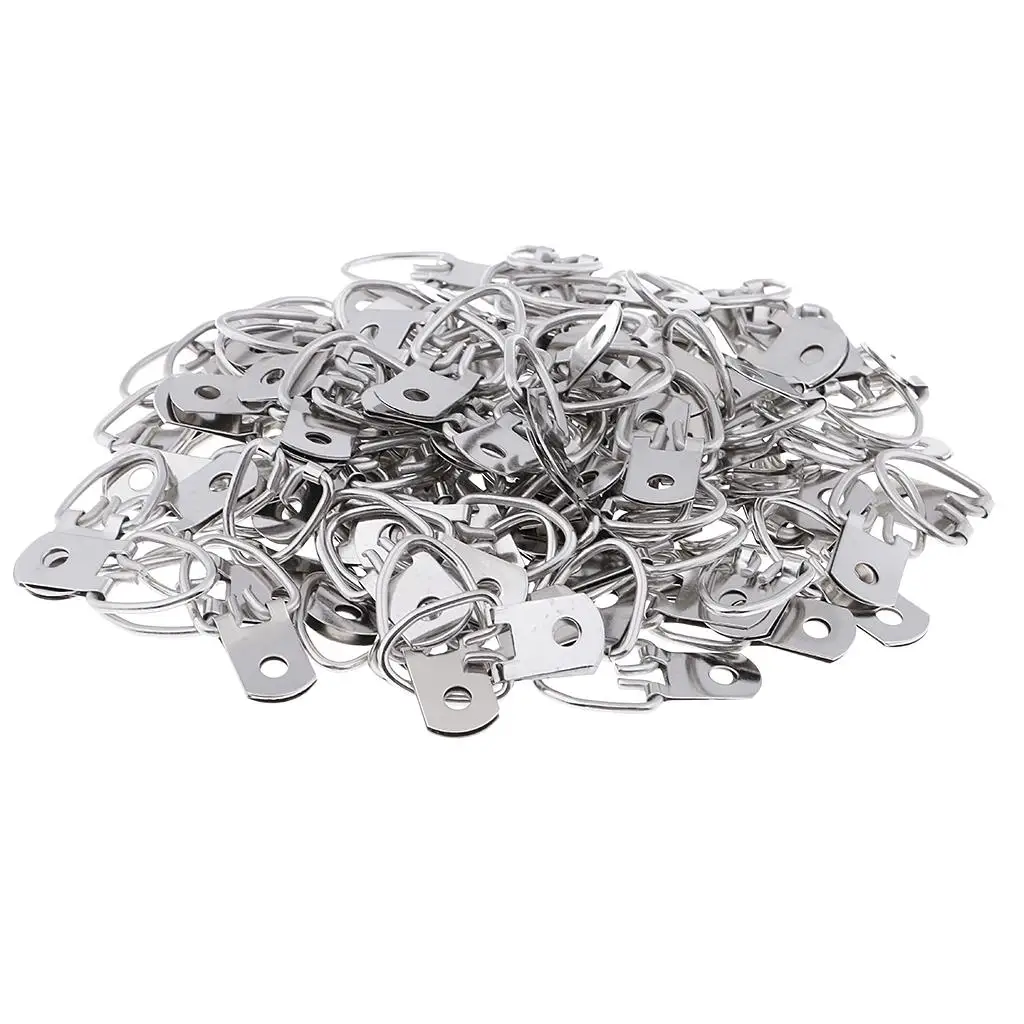 

100 Pcs Single Hole D Picture Hangers Photo Hangers 3.2x1.5 Cm