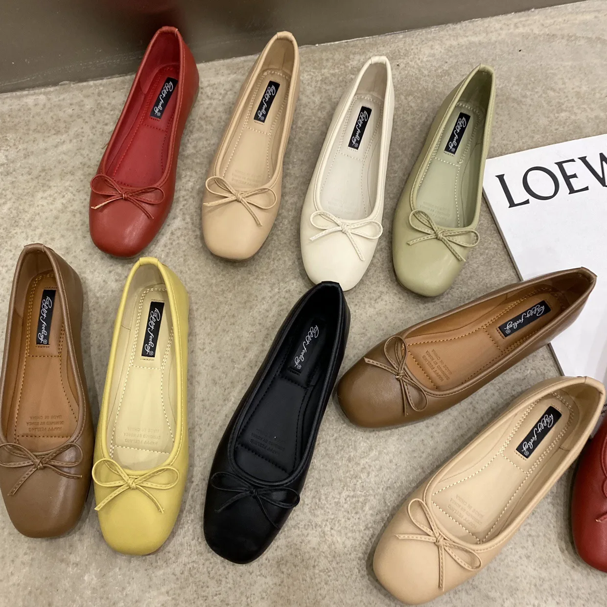 

Classic Female Flats Ballerina Shoes Women Fashion Brand Round Toe Ballet Bow Knot Shallow Moccasin Slip On Loafer Big size Muje