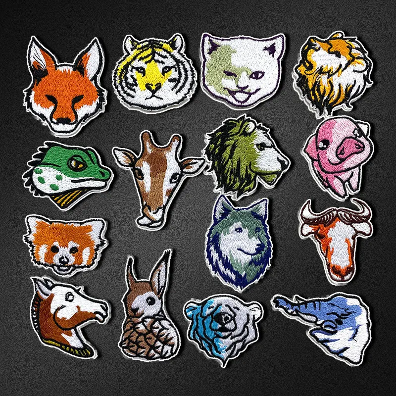 

Tiger Bear Wolf Embroidery Patches Diy Horse Fox Animals Stickers Iron On Patch Badge Appliques For Clothing