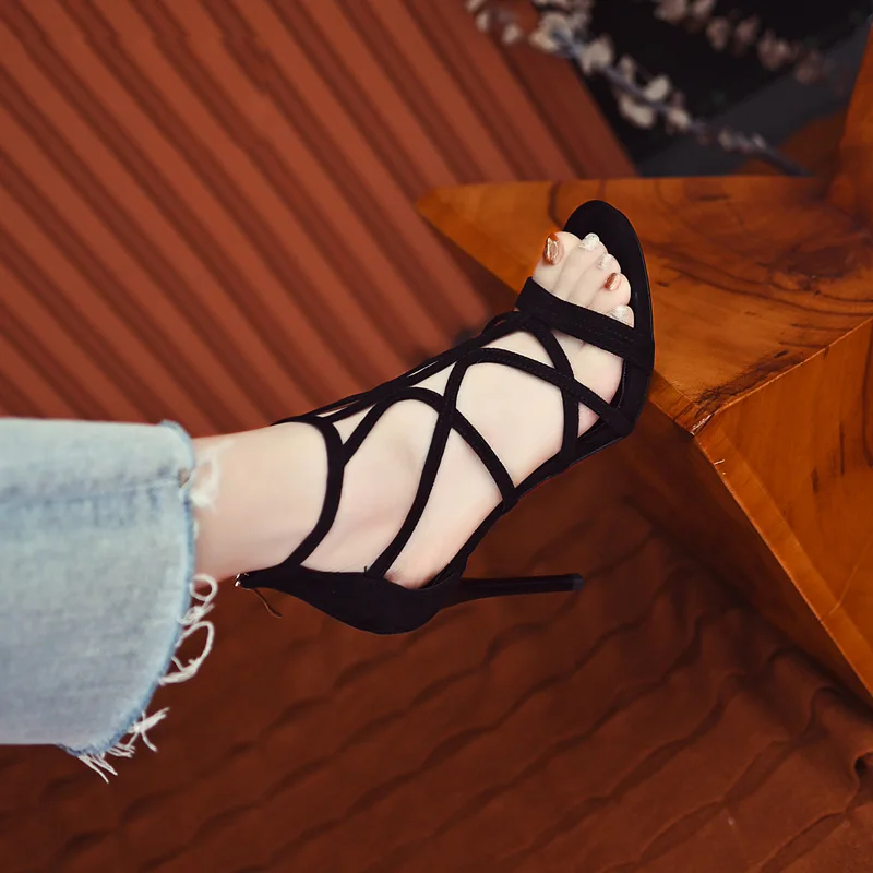 women's Shoes Sandals Ankle Boots  High Heels Platform Cross Strap Cutout Back Zip Stiletto Heel Pointed Toe