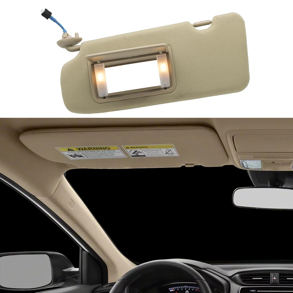 Автомобильный солнцезащитный козырек с зеркалом и фотоэлементами серый бежевый