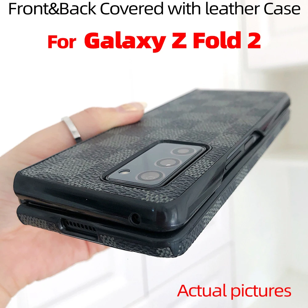 

Чехол для Galaxy Z Fold 2, роскошный кожаный чехол для Galaxy Z складной D3, передняя и задняя крышки, складной 3