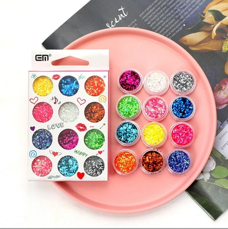 

12 color flash powder eye shadow super flash crystal waterproof laze lift lie down silkworm pearl glitter fine flash powder