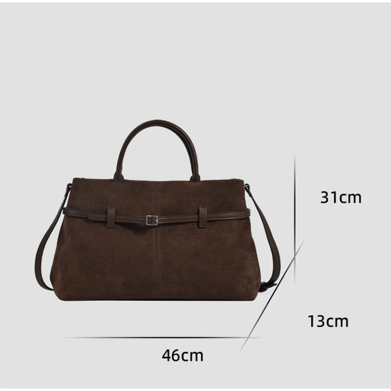 Новая сумка-тоут из матовой кожи на ремне кофейного цвета большая вместительная