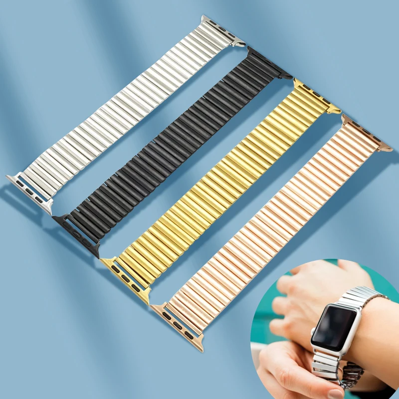 

For Apple Watch Strap Stainless Steel Elastic Bracelet for Apple Watch Series 5 Band 40mm 44mm Iwatch Band 42mm 38mm Wristband