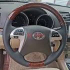 Кожаный чехол на руль для Toyota 2006-2012 Camry Highlander, ручная работа, все включено, аксессуары для интерьера автомобиля