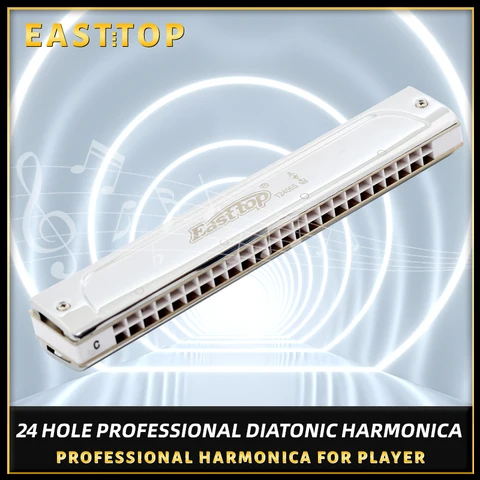 Гармоника tremolo с 24 отверстиями EASTTOP, профессиональная гармоника для игроков, начинающих, подарок
