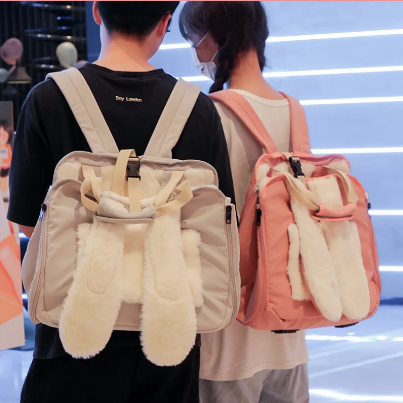 

Рюкзак для домашних животных с кошачьими ушками, вместительная зимняя теплая Сумка-переноска с двумя лямками для кошек и собак