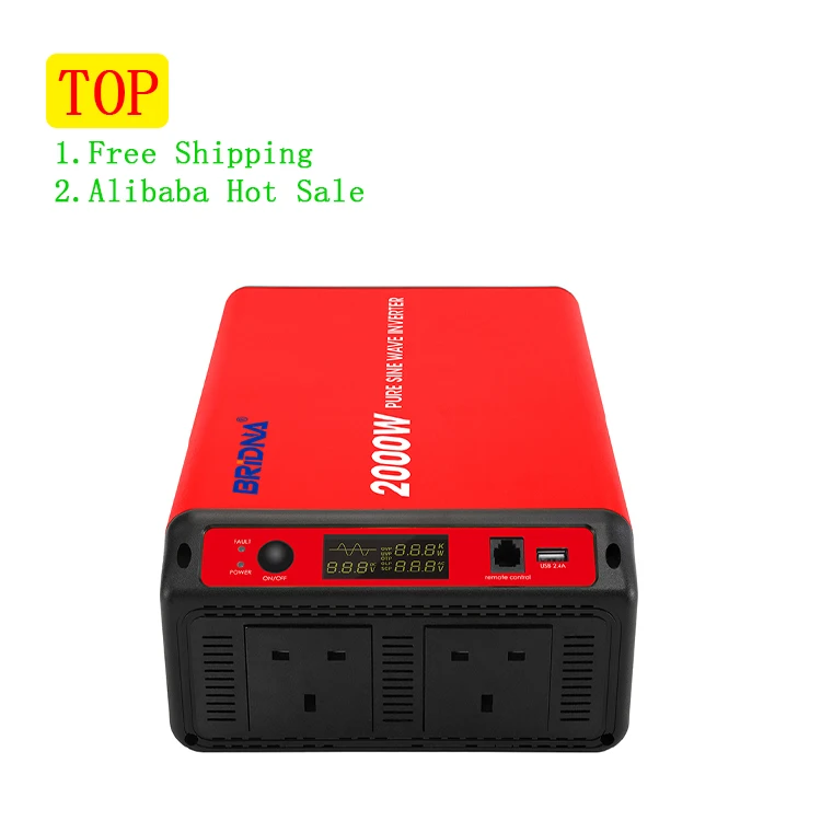 

High Efficiency 2000w inverter dc 12v to ac 220v pure sine wave power inverter