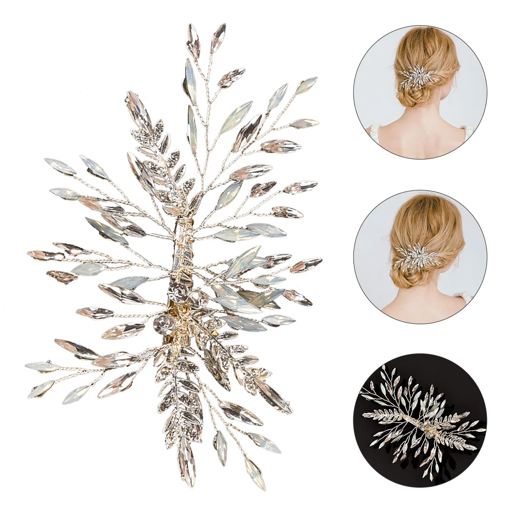 

Rhinestone Leaf Hair Clip Wedding Hairpin Headpiece Bridal Bride Hair Accessory