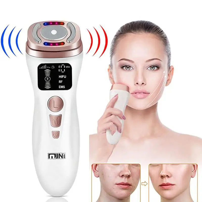 

Mini Hifu Machine for Face Portable Ultrasound Machine Skin Care Professional Home Use Heat up Rejuvenation HIFU Beauty Machine