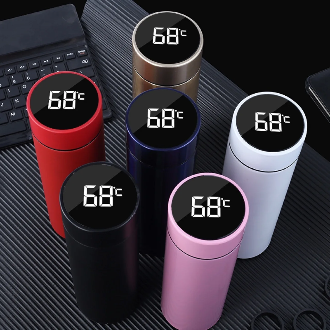 

500ML Smart Insulation Thermos Water Cup Touch Display Temperature Stainless Steel Creative Thermoses Coffee Mug Gifts