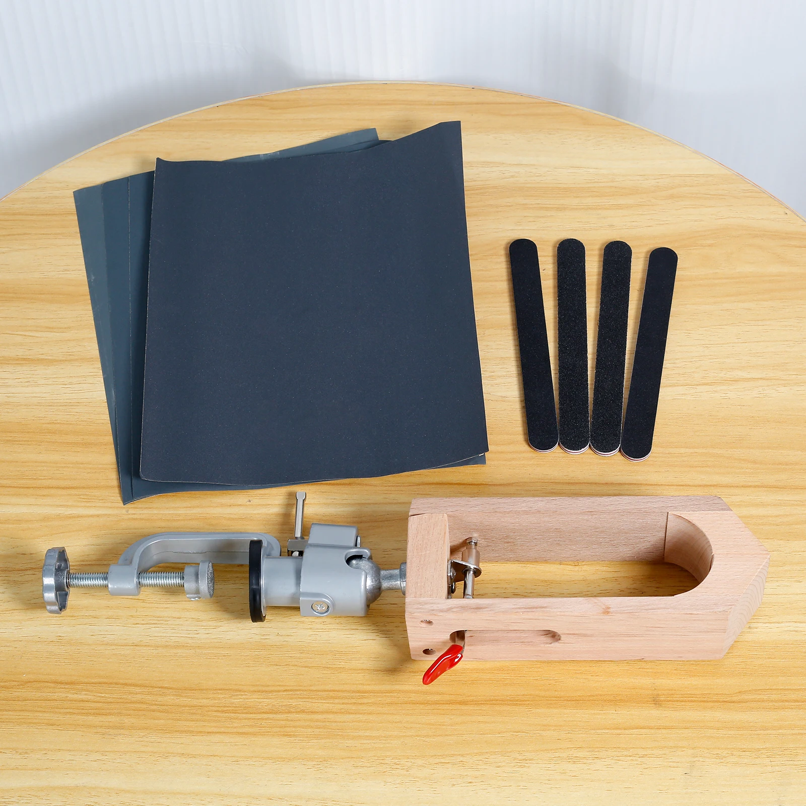 Кожаная строчка пони 180° ° Вращающийся кожаный швейный зажим деревянный для