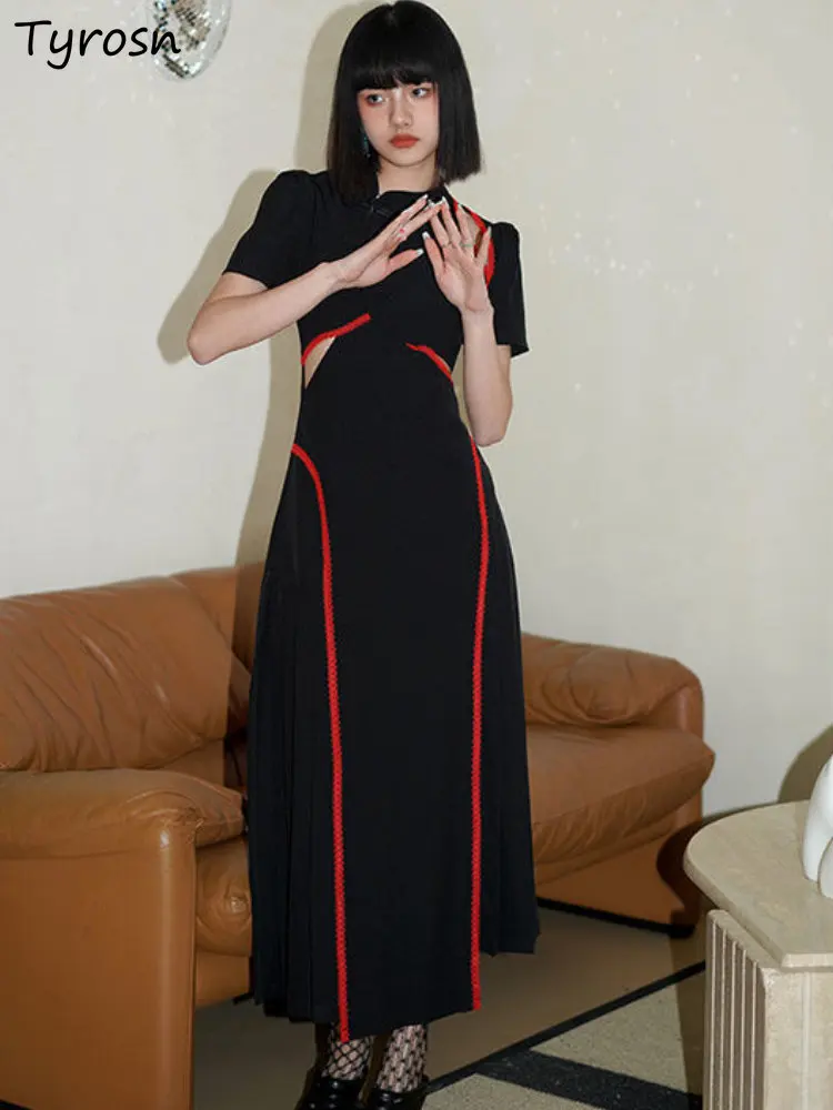 

Женские платья-миди со вставками в стиле ретро