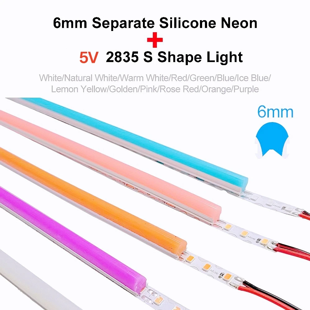 6 мм 8 DIY отдельно стоящая силиконовая неоновая лента 120 светодиодов S-гибкая