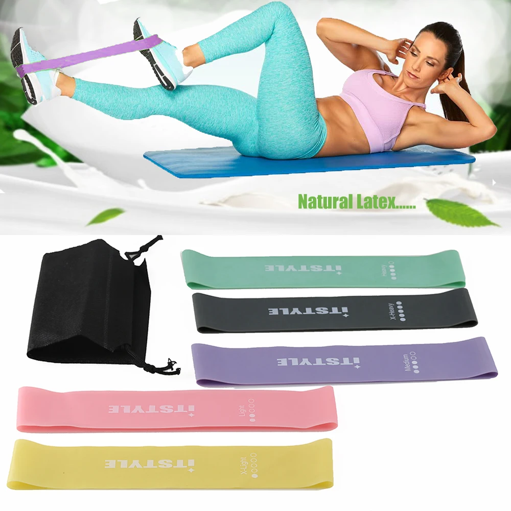 

Resistance Bands 5 Levels Exercises Elastic Fitness Training Yoga Loop Band Workout Pull Rope With Strength Test Video