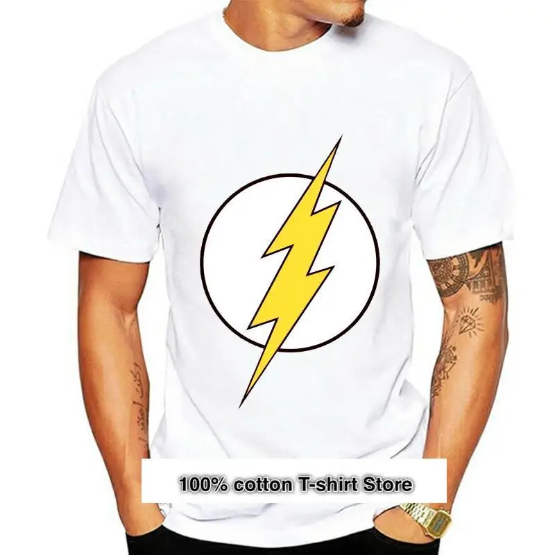 

Camiseta с logotipo Flash для mujer y hombre, ropa para parte superior masculina, 100% algodón